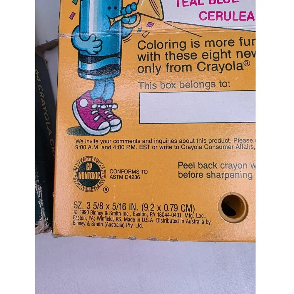 Vintage Crayola 64 Crayons Lot Built In Sharpener 1990 Box Partial Sets